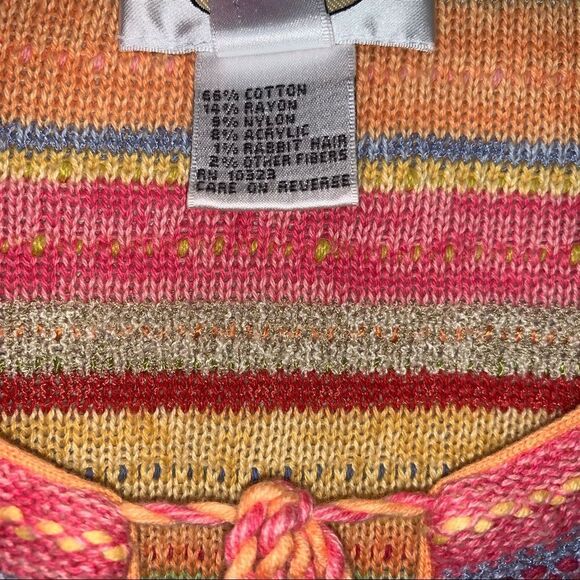 Talbots Colorful Striped Sweater Top - Picture 7 of 7